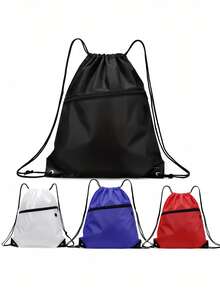 1pc Large Capacity Drawstring Backpack, Suitable For Outdoor Activities, Fitness, Equipment Storage, Gift Bag, Outdoor Travel, Toiletry Bag, Football And Basketball Bag - Multicolor - View 4