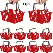 Set de 10 mini carritos de compras de metal con canasta, conjunto de carros de supermercado rojos, juguete creativo en miniatura, estilos diversos, para utilizar como decoración de fotos, oficina, hogar, cocina, regalos de cumpleaños, fiestas, cestas, contenedores - Multicolor - Ver 10