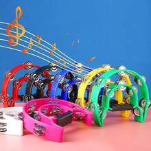 Adult Plastic Percussion Tambourine, Double Row Handheld Tambourine, Musical Instrument Tambourine, Rhythm Instrument, Handheld Percussion Drum, Suitable For Parties, Tambourine Tassels, Adult Musical Instrument, Percussion Tambourine, Tambourine, White Drum - Multicolor - View 8
