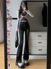 Women Jeans - Black and Gray - View 3