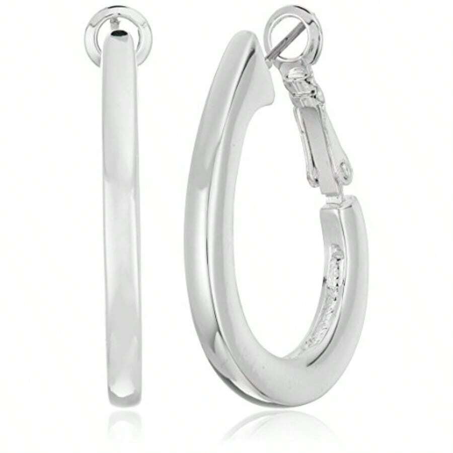 ANapier Large Oval Hoop Earrings - 如圖所示 - 查看 1