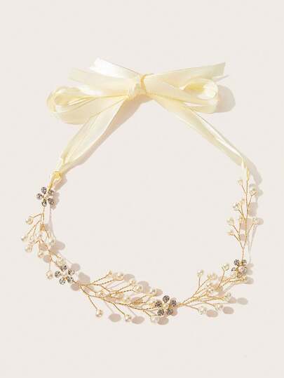 1 pieza Diadema elegante de plástico ABS con inspiración vegetal, accesorio para el cabello de novia y boda, adecuado para todas las estaciones