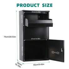 Large Lockable Parcel Box, Weatherproof Combination Lock Parcel Drop Box, Wall Mountable Outdoor Delivery Box With Secure Front Access For Multiple Packages - Single Piece - View 3