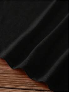 Camiseta Casual de Mujer con Cuello Redondo y Estampado de Letras, Paquete de 1, Camiseta de Manga Corta Holgada para Verano - Negro - Ver 3