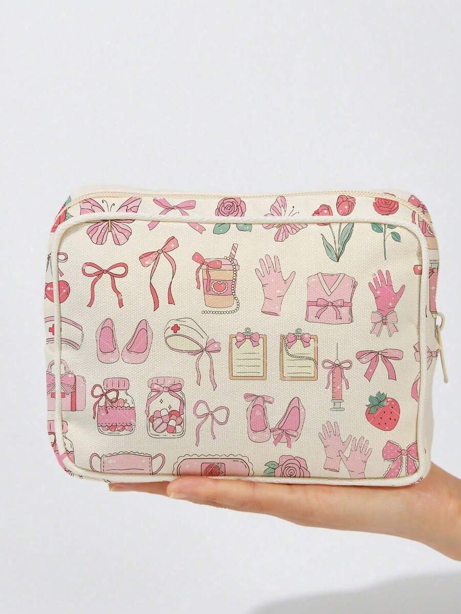 Nova Bolsa Cosmética Médica - Bolsa Médica, Nécessaire, Essenciais de Viagem, Design Colorido Adequado para Medicamentos, Cosméticos e Suprimentos de Viagem - Presente Ideal para Amigos e Família, Organizador de Cuidados Pessoais | Design Interessante, Nécessaire de Viagem Portátil com Zíper, Bolsa de Maquiagem Padrão para Companhias Aéreas, Pode Armazenar Medicamentos, Suprimentos Médicos, Etc. (Padrão Cortado Aleatoriamente) - Multicolorido - View 1