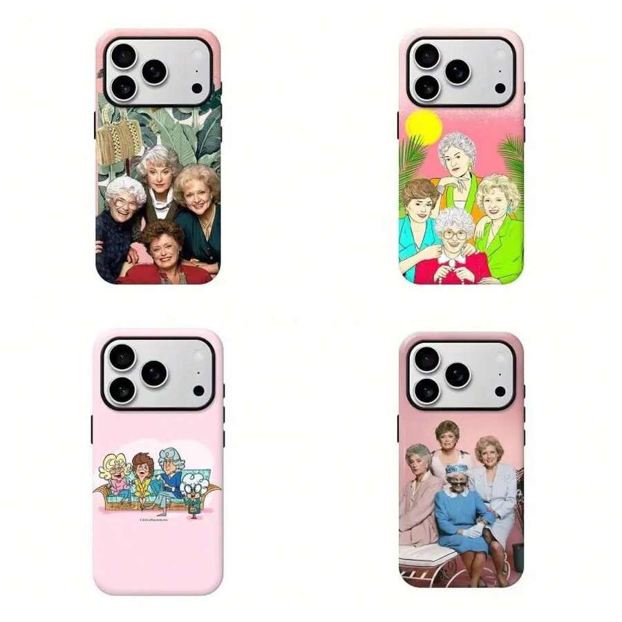 Funda Vintage para Teléfono con Diseño de The Golden Girls Squad Goals para iPhone 16 15 14 13 12 11 17Pro Max, Regalos para Fans, Accesorios para Teléfono - Rosa vieja - Ver 1