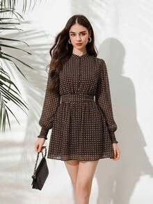 Revavyn Revavyn Vestido de manga farol con estampado completo, outfit de vacaciones para mujer - Multicolor 3 - Ver 8