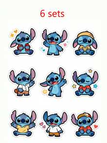 Hình dán Stitch dễ thương của Disney, hình dán Lilo & Stitch kiểu Kawaii với họa tiết hoa, hình dán chống thấm nước có thể tái sử dụng cho ly rượu, bình nước, máy tính xách tay, ốp điện thoại, bộ hình dán Stitch thẩm mỹ dành cho bé gái, món quà sinh nhật tuyệt vời cho những người yêu thích Stitch. - nhãn dán - Xem 9