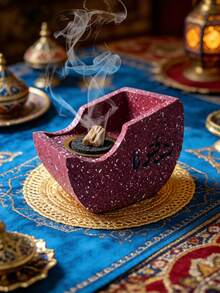 1pc Blessing-Themed Incense Burner, Exquisite Minimalist Style, Resin Craft With Arabic Inscriptions. As A Decorative Ornament, It Is Suitable For Meditation, Yoga, Home Decor, Interior Decor, Tea Room Decor, Office Decor, Hotel Decor, Festival And Party Decoration, And Also Perfect As A Gift. - Incense Burner - View 14