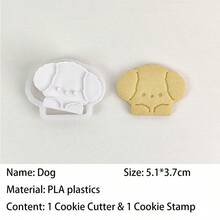 2pcs Cute Animal Cookie Cutter Set, 3D Embossed Dog Bear Rabbit Cat Baking Molds, Suitable For Children's Party Birthday Baby Shower - View 12