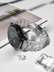 1 Stück 20mm 22mm modisches transparentes Uhrenarmband, schickes klares Uhrenband, transparentes Uhrenarmband, Uhrenarmband-Zubehör, coole klare Smart-Uhrenarmbänder, modernes transparentes Uhrenarmband-Ersatzteil, Uhren-Zubehör für Smartwatch, schickes klares Uhrenband kompatibel mit Samsung Galaxy Watch 7 6 5 4 (40mm/44mm) - Transparent - Übersicht 3