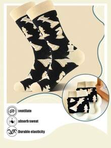 5/3 pares de calcetines con patrón de ajedrez romano, calcetines de media pantorrilla, calcetines versátiles, transpirables y que absorben la humedad para todas las estaciones según la de INS - Multicolor - Ver 8