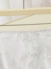 Falda de sirena con parches de malla bordada elegante para mujer - Blanco - Ver 4