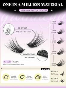 GROINNEYA 298pcs C-Curl Voluminous Eyelash Extension, Sufficient Quantity, Mixed Length, New Fluffy Soft 3D Faux Mink False Eyelashes DIY, For At-Home Use - C - View 5