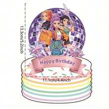1pc K-POP D-Emon H-Unters Character Cake Topper, Idol IP Theme Birthday Cake Decor Sign, Fans Party Dessert Table Decor - Multicolor - View 12