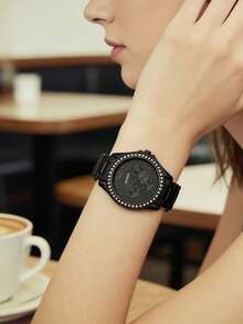 Reloj analógico negro Riley de Fossil para mujer ES4519 - Negro - Ver 4