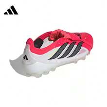 Adidas 男女鞋新款運動鞋人草訓練比賽防滑成人足球鞋AG短釘鞋 - 紅色/黑白色 - 查看 5