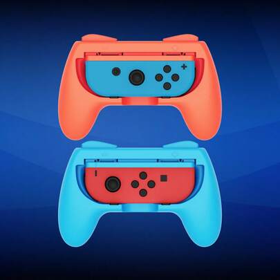 适用于 2 (2025)、Switch、Switch OLED 的 2 个升级版握把，防滑防汗设计，增强触感体验，模拟真实操作。