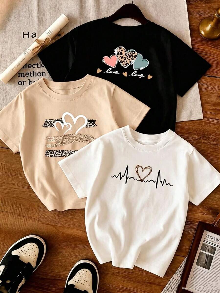 Conjunto de Prenda individual, no un conjunto de 3 piezas, 1 piezas/set de camisetas de manga suitable for streetwear, Top oversized cuello redondo daily outings, camping, concerts, hip-hop, rock, and rap events minimalista para mujer con estampado de mariposa y flor, camiseta de cuello redondo, manga corta y cropped para verano - Negro - Ver 1