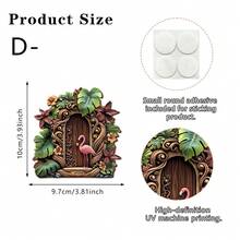 1/6件迷你仙女门，蘑菇屋，柠檬造型，适用于家居、桌面装饰、微缩景观和盆栽植物，迷你人偶，2D - 木質擺飾 - 查看 11