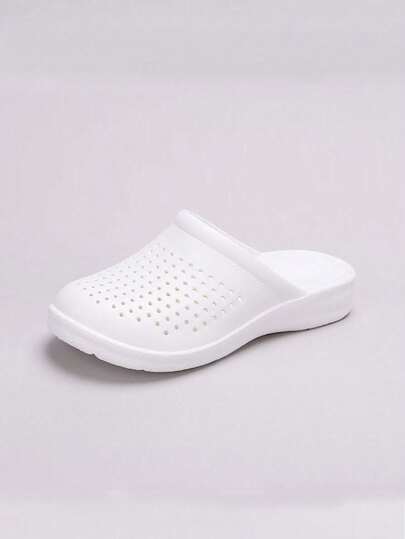 2026 Summer New Solid Color Casual Hollow Sandals, Closed Toe Breathable Beach Shoes For Women