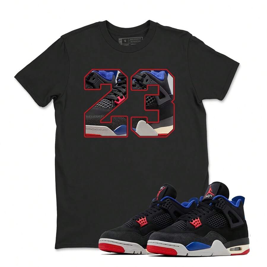Camiseta número 23 para combinar con las Jordans 4 Rare Air, camiseta retro 4 Rare Air, camisetas deportivas para combinar con las Jordans 4 Rare Air - forma - Ver 1