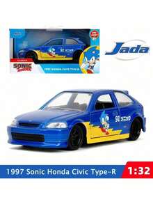 Simba Sonic Jada Toys 索尼克 X 本田思域 Type-R 合金车模 - 1:32 比例动漫收藏车 - 彩色 - 查看 2