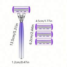 Ensemble de rasoir en acier inoxydable de haute qualité pour femmes, épilation lisse, proche et confortable, avec des lames de rasoir tranchantes et durables et des têtes de rasoir remplaçables pratiques. Options rechargeables : 3/6/9/12/18 - Multicolore - Voir 5