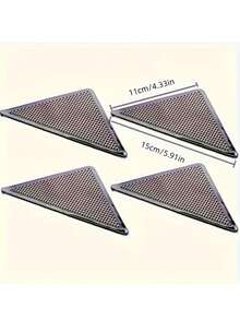 8pcs/2pcs Almohadillas Antideslizantes para Alfombras - 4 Almohadillas Antideslizantes Principales + 4 Almohadillas Auxiliares. Diseño Triangular Negro: Almohadillas Antideslizantes Triangulares Diseñadas Específicamente para Sofás y Alfombras | Almohadillas Adhesivas de Doble Cara - Multicolor - Ver 3