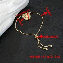 1pc Fashionable Creative Copper Catholic Religious Jewelry, Adjustable Virgin Mary Heart Pendant Bracelet, Suitable For Women, Ideal Religious Gift For Latin America/Europe - Our Lady - View 6