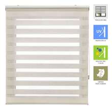 KIWI | Custom-Made Day And Night Roller Blind In Natural Color, Sizes From 60 To 180 Cm Wide And From 180 To 250 Cm High, Easy Installation Day And Night Blind - 生的 - 查看 3
