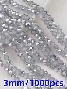 600Pcs 3mm AB Color Faceted Crystal Glass Beads, Rondelle Loose Spacer Beads For Jewelry Making DIY Crafts Wind Chimes Suncatchers Bracelets Necklaces - Multicolor - View 40