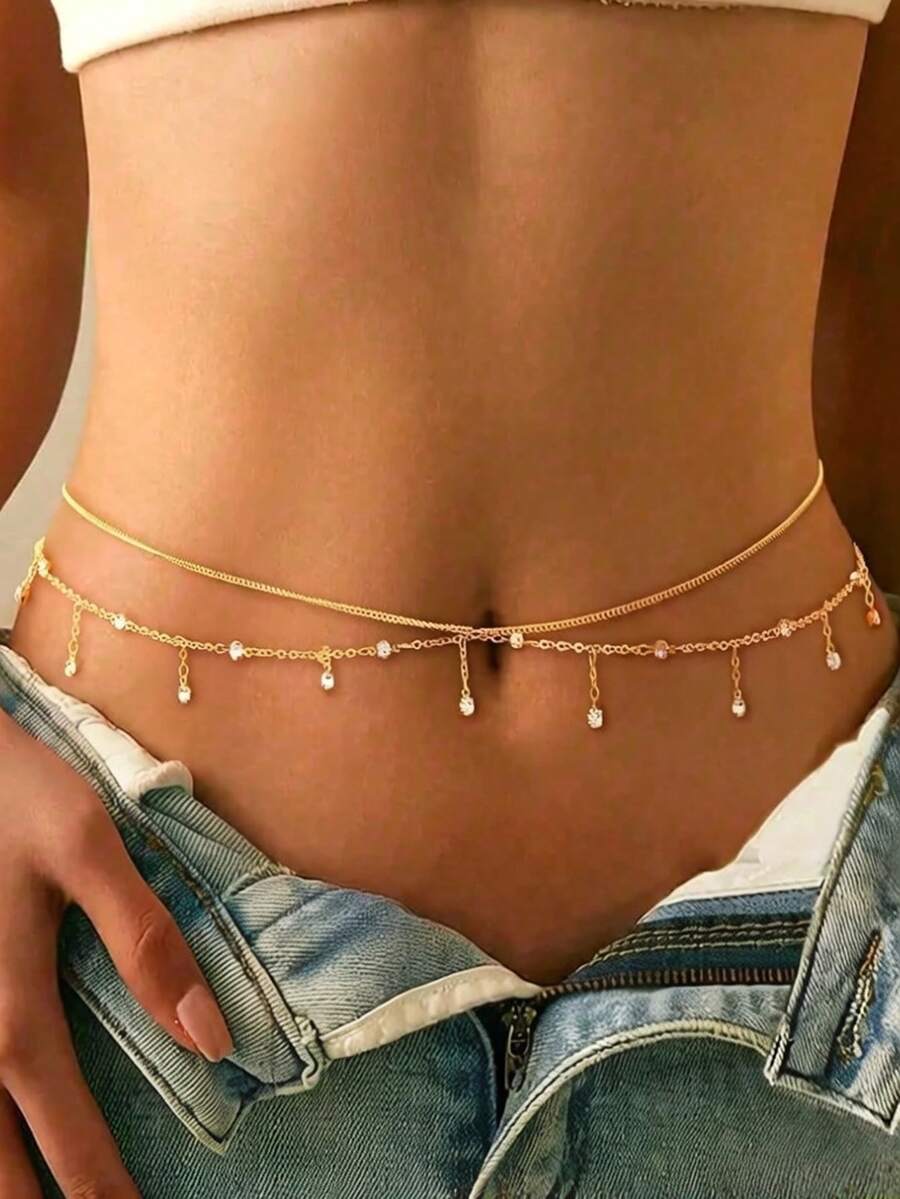 Bộ bikini nhiều lớp phong cách Bohemian gợi cảm với tua rua, dây xích eo, trang sức rốn, thích hợp cho bãi biển mùa hè, kỳ nghỉ, tiệc tùng, dành cho phụ nữ. - Nhiều màu - Xem 1