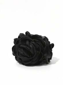 1pc Women's Solid Color Fabric Large Multi-Layer Rose Hair Clip, Elegant Oversized Hair Clip, Fashionable Sweet Style, Suitable For Campus, Party, Dance, Daily Wear - Black - View 1