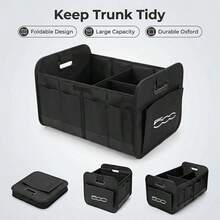 1 pieza Caja de almacenamiento plegable para Fiat 500 de tela Oxford, diseño ahorra espacio para el maletero y organizador interior, se adapta a la mayoría de vehículos - A - Ver 3