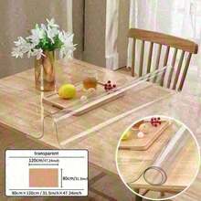 0.25mm Thick PVC Transparent Tablecloth - Easy To Clean, Scratch-Resistant, Suitable For Kitchen, Dining Table And Bedside Cabinet - White - View 41