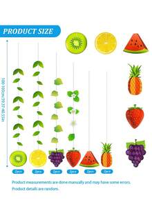 12pcs Fruit Pennant Garland, 3D Fruit Decor Wreath For Summer, Hanging Backdrop Decor Suitable For Birthday Party, Tabletop Decor, Party Supplies, Hawaiian Party, Home Decor, Graduation, Mother's Day, Bachelorette Party - A - View 10