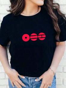 Bangtan World Tour 2026 We Are Back Take Two Comeback World Tour Tee. Women's Fashionable Creative Print Casual Short Sleeve Crew Neck T-Shirt For Spring And Summer. Suitable As A Gift. Women's T-Shirt. Elegant Blouses. Boho Chic. Soft And Breathable Women's T-Shirt: Perfect For Vacations, Travel, And Festive Occasions, And Suitable For Multi-Season Wear. - 黑色 - 查看 5