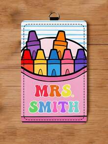 Personalized ID Badge Holder Custom Name Teacher Badge Holder Customizable With Name And Design Featuring Colorful Classroom Style Suitable For School Office Daily Wear Work ID Display Back To School Appreciation Gift A Gift For Educators Friends And Family,Id Holder,Back To School Gift,Custom Id Holders,School Supplies,Office Decoration,Back To School Gift,Storage Bag,A Gift For The Teacher,Gift For Her - Multicolor - View 12