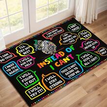 1PC Growth Mindset Theme Rug, Perfect For Decorating Any Room; Decorative Rug, Bedroom Decor, Small Rug, Rug, Home Decor, Living Room Rug, Living Room Small Rug, Bedroom Rug, Living Room Home Decor, Outdoor Rug, Washable Rug, Suitable For Living Room, Bedroom, Entryway, Kitchen, Study, Bathroom And Other Decorative Rugs - Multicolor - View 4