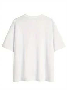 Women's Casual Printed T-Shirt, Round Neck, Short Sleeve, Drop Shoulder Style For Spring And Summer - [Putih] - View 2