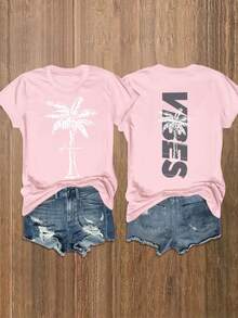 Tallas Grandes, Blusa de Manga Corta Oversize para Mujer - Top Casual de Cuello Redondo con Silueta en Línea, Ropa Casual de Primavera Verano de Manga Corta, Túnica Holgada Lavable a Máquina para Combinar y Relajarse (- - Rosa - Ver 5
