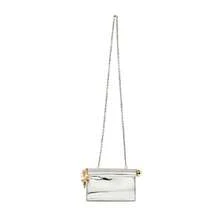 PU Leather Clutch Bag For Women Versatile Folding Evening Purse Metal Decoration Crossbody For Banquet Party - 銀色 - 查看 2