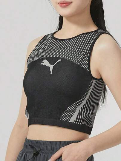  PUMA彪馬 DARE TO Women's Crop Top 條紋設計休閒圓領短款 背心 女款