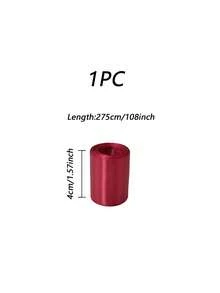 4cm Wide Glossy Wine Red Satin Ribbon, Suitable For Wedding Decoration, DIY Ribbon Roses, Bow Hair Accessories, Christmas Tree Decoration, Gift Wrapping, Cake Decoration, And More. - Burgundy - View 11