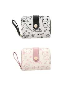 Dompet Mini Wanita, Motif Kucing Lucu, Dompet Koin Kecil dengan Resleting, Banyak Slot Kartu, dan Tali Pergelangan Tangan - Ringan dan Portabel, Dapat Menyimpan Uang Tunai, Kartu Identitas, dan Koin, Dompet Pendek Kapasitas Besar, Dompet Koin Kulit Imitasi yang Modis dan Menggemaskan, Cocok untuk Penggunaan Sehari-hari, Bepergian, dan Hadiah Ideal untuk Teman dan Keluarga. - MultiWarna - View 19