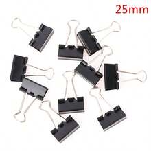 10pcs/Lot Black Metal Binder Clips 19mm/ 25mm/ 32mm Notes Letter Paper Clip Office Supplies Binding Securing - Sets - View 7
