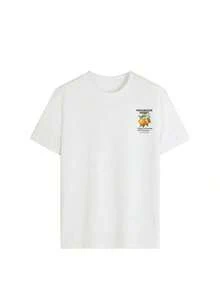 Camiseta Oversize de Mujer con Estampado de Naranjas Frescas y Hombros Caídos, Camiseta Gráfica Casual para Vacaciones y Ropa Urbana, Top Holgado y Transpirable para Uso Diario, Viajes a la Playa, Escapadas de Vacaciones, Salidas de Fin de Semana, Camiseta Cómoda de Estética Retro Y2K de Moda para Looks Virales e Ideas de Atuendos de , Camiseta Gráfica Vintage Oversized Mujer Algodón - Blanco - Ver 3