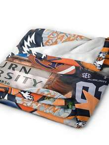Auburn Merch Tigers Throw Blanket Warm Blankets Breathable Air Conditioner Blanket For Car Classic Outdoor Blankets For Picnic For All Season - Black - View 7