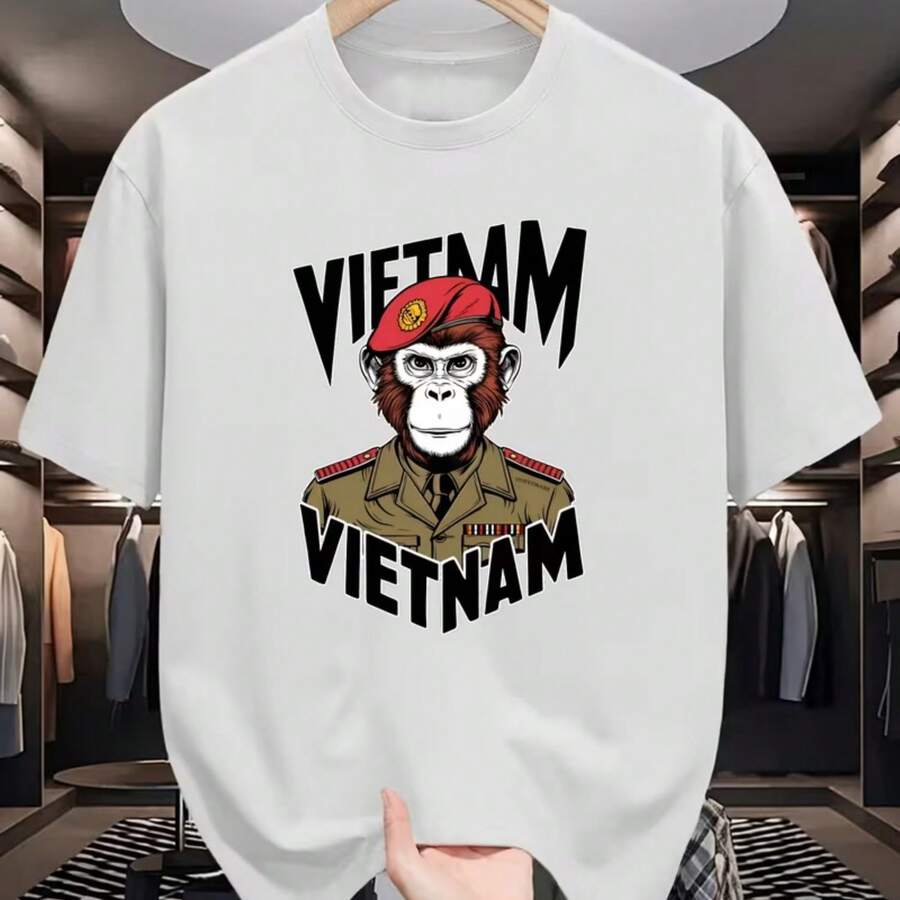 Printed T-Shirt For Men And Women - White - View 1